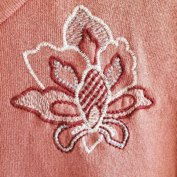 Loft 3/4 sleeve embroidered lightweight sweatshirt small - Picture 5 of 7